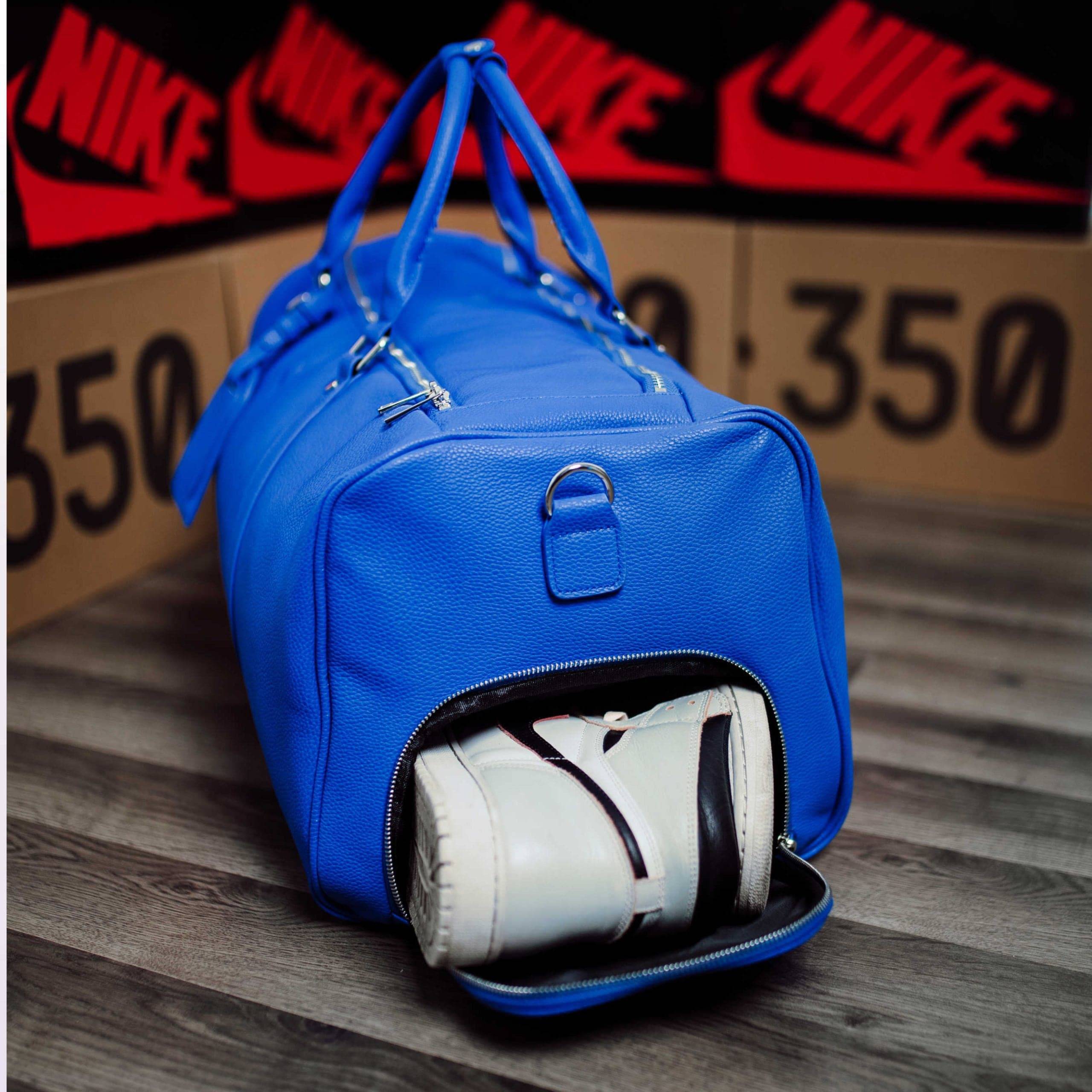 Baby Blue Luciano Leather Duffle Bag