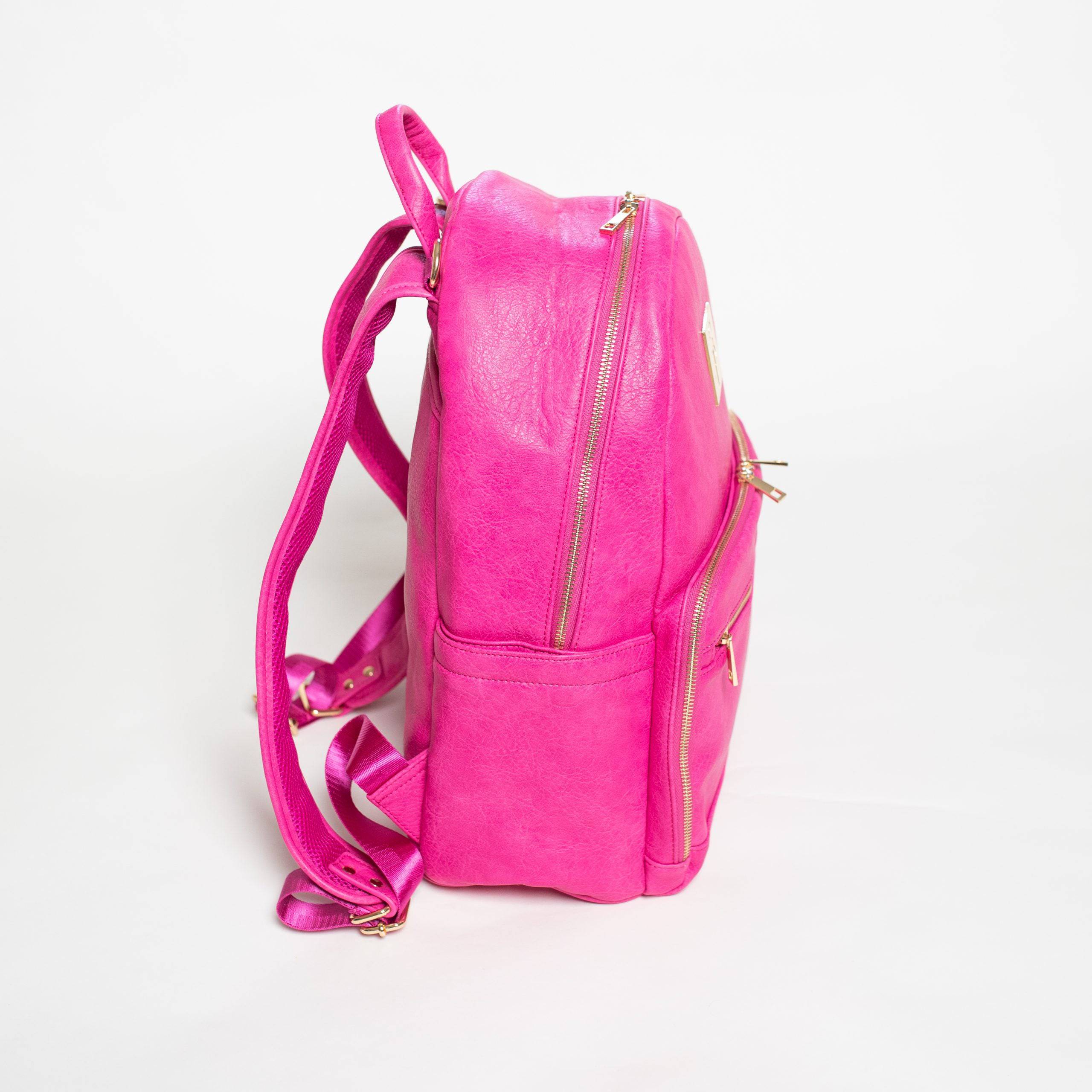 Hot pink leather backpack online