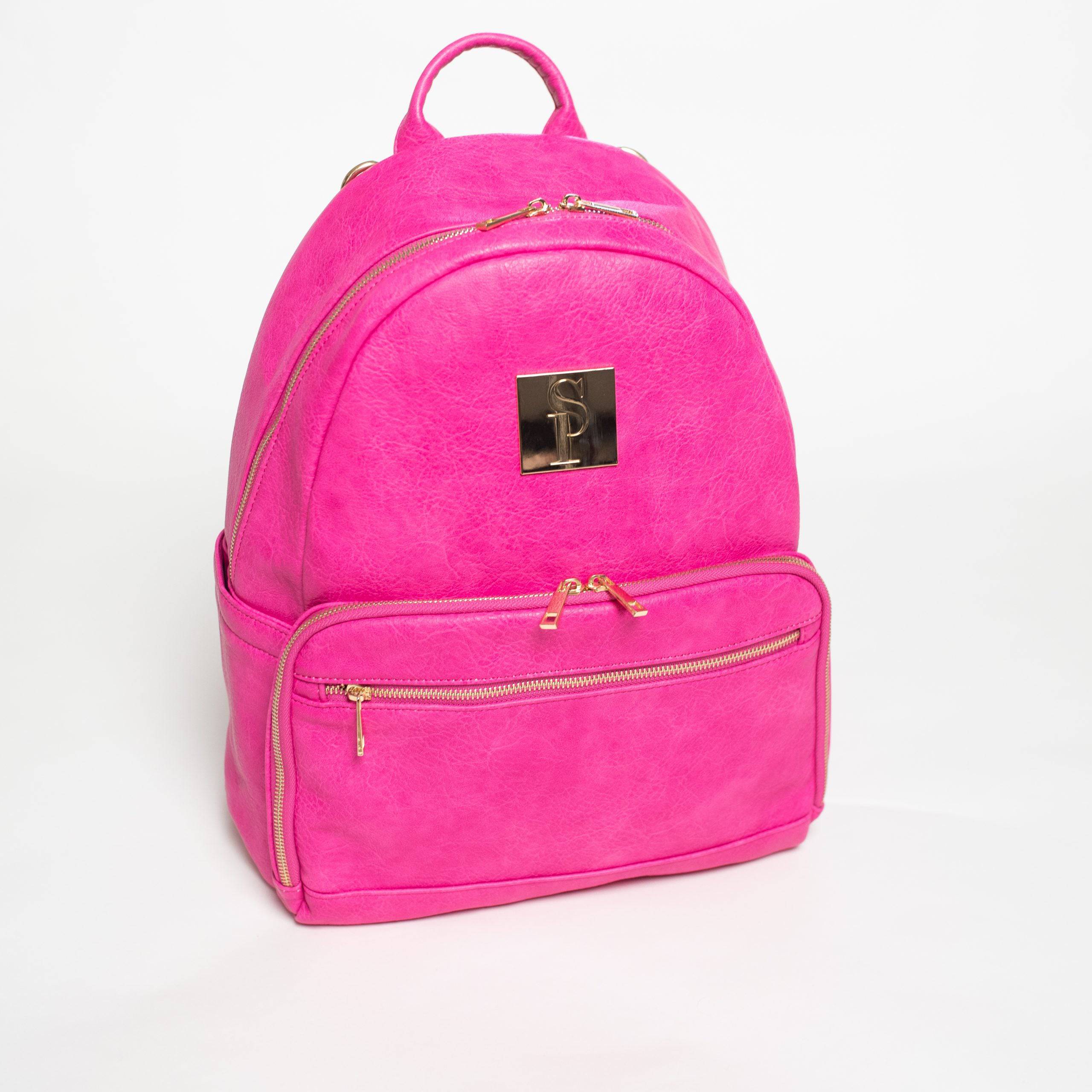 Pink 2025 leather rucksack